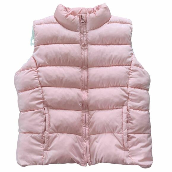 Gap Girls Pink Polyester Full Zip Sleeveless Puffer Vest Jacket Size XXL R Kids